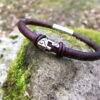 Spartan helmet leather bracelet